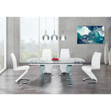 Load image into Gallery viewer, Clear Glass Leg Dining Table with Chrome Support for Glass Top