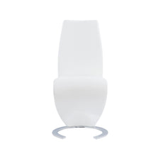 Load image into Gallery viewer, Set of 2 White Z Shape design Dining Chairs with Horse Shoe Shape Base