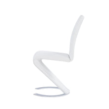 Load image into Gallery viewer, Set of 2 White Z Shape design Dining Chairs with Horse Shoe Shape Base