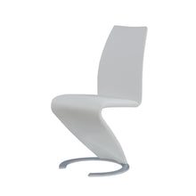 Load image into Gallery viewer, Set of 2 White Z Shape design Dining Chairs with Horse Shoe Shape Base