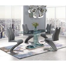 Load image into Gallery viewer, Set of 2 Grey and White Z style design Dining Chairs with Metalic Base and Seat Back Handle