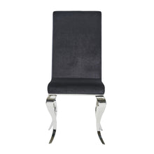 Load image into Gallery viewer, Set of 2 Black Dining Chairs with Silver Tone Legs