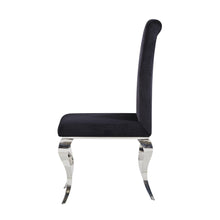 Load image into Gallery viewer, Set of 2 Black Dining Chairs with Silver Tone Legs