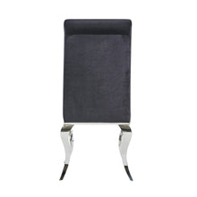 Load image into Gallery viewer, Set of 2 Black Dining Chairs with Silver Tone Legs