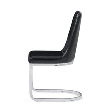 Load image into Gallery viewer, Set of 2 Modern Black Dining Chairs with Horse Shoe Style Metal Base