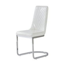 Load image into Gallery viewer, Set of 2 Modern White Dining Chairs with Horse Shoe Style Metal Base