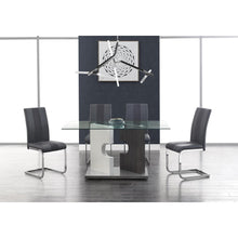 Load image into Gallery viewer, Set of 4 Grey Two toned Dining Chairs with Silver Tone Metal Base