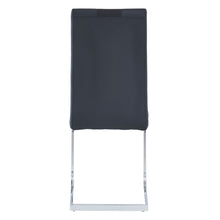 Load image into Gallery viewer, Set of 4 Black Two toned Dining Chairs with Silver Tone Metal Base