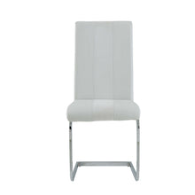 Load image into Gallery viewer, Set of 4 White Two toned Dining Chairs with Silver Tone Metal Base