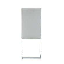 Load image into Gallery viewer, Set of 4 White Two toned Dining Chairs with Silver Tone Metal Base