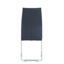 Load image into Gallery viewer, Set of 4 Modern Black Dining Chairs with Chrome Metal Base