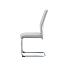 Load image into Gallery viewer, Set of 4 Modern White Dining Chairs with Chrome Metal Base