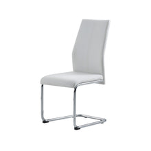 Load image into Gallery viewer, Set of 4 Modern White Dining Chairs with Chrome Metal Base