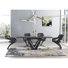 Load image into Gallery viewer, Set of 2 Black Velvet Fabric Dining Chairs with Horse Shoe Style Metal Base