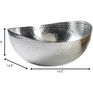 Handcrafted 14.5" Hammered Stainless Steel Centerpiece Bowl