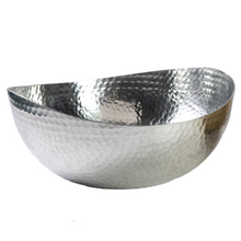 Load image into Gallery viewer, Handcrafted 14.5&quot; Hammered Stainless Steel Centerpiece Bowl