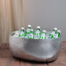 Load image into Gallery viewer, Handcrafted Hammered Stainless Steel Oval Beverage Tub