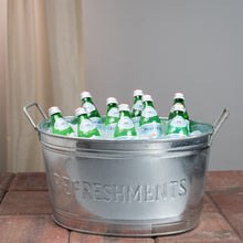 Load image into Gallery viewer, Refreshments Oval Stainles Steel Galvanized Beverage Tub