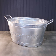 Load image into Gallery viewer, Refreshments Oval Stainles Steel Galvanized Beverage Tub