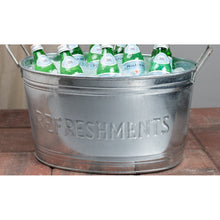 Load image into Gallery viewer, Refreshments Oval Stainles Steel Galvanized Beverage Tub