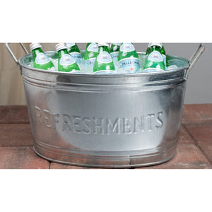 Refreshments Oval Stainles Steel Galvanized Beverage Tub