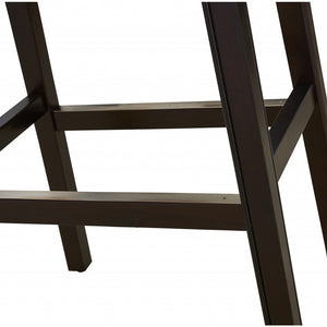 30" Espresso and Black Saddle Style Counter Height Bar Stool