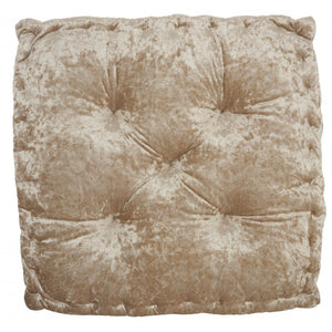 24" Beige Silky Soft Velvet Throw Pillow