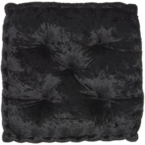 24" Black Silky Soft Velvet Throw Pillow