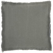 Load image into Gallery viewer, 18&quot; Boho Grey Frayed Edge Canvas Throw Pillow