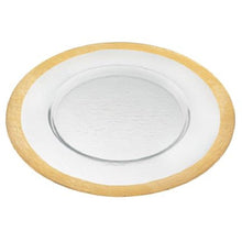Load image into Gallery viewer, Round Gold Border Glass Charger Plate