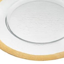 Load image into Gallery viewer, Round Gold Border Glass Charger Plate