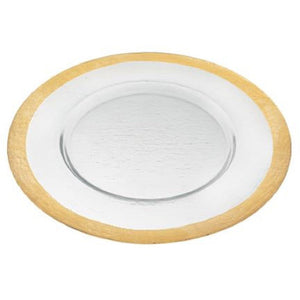 Round Gold Border Glass Charger Plate