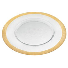 Load image into Gallery viewer, Round Gold Border Glass Charger Plate