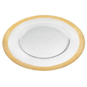 Round Gold Border Glass Charger Plate
