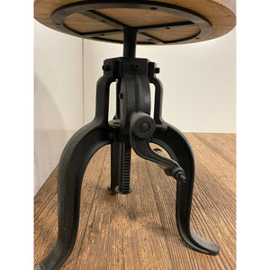 Industrial Adjustable Rustic Crank Stool