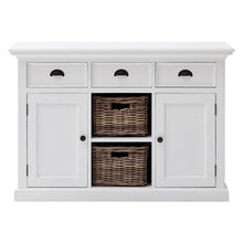 Load image into Gallery viewer, White Modern Farmhouse Large Accent Cabinet with Baskets