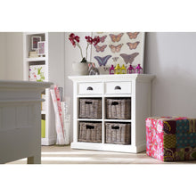 Load image into Gallery viewer, Modern Farmhouse White Medium Accent Cabinet with Baskets