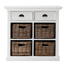 Load image into Gallery viewer, Modern Farmhouse White Medium Accent Cabinet with Baskets