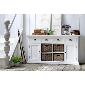 Modern Farmhouse White Buffet with Baskets