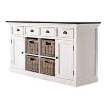 Load image into Gallery viewer, Modern Farmhouse Brown and White Buffet Server with Baskets