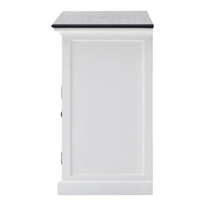 Modern Farmhouse Black and White Large Accent Cabinet