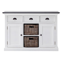 Load image into Gallery viewer, Modern Farmhouse Black and White Large Accent Cabinet