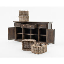 Load image into Gallery viewer, Modern Farmhouse Rustic Espresso Buffet with Baskets