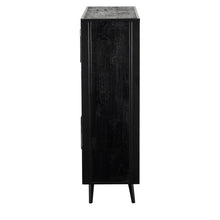 Load image into Gallery viewer, Modern Rustic Black Rattan Double Decker Accent Cabinet
