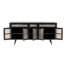 Load image into Gallery viewer, Black Iron Frame Cabinet with Mesh Doors and Drawers