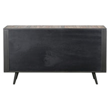 Load image into Gallery viewer, 63&quot; Modern Rustic Black Natural and Rattan Buffet Server