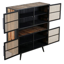 Load image into Gallery viewer, Modern Rustic Natural Rattan Double Decker Accent Cabinet