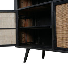 Load image into Gallery viewer, Modern Rustic Natural Rattan Double Decker Accent Cabinet