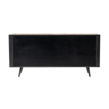 Load image into Gallery viewer, 71&quot; Modern Rustic Black Natural and Rattan Buffet Server