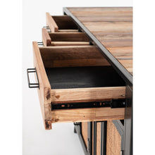Load image into Gallery viewer, 71&quot; Modern Rustic Black Natural and Rattan Buffet Server